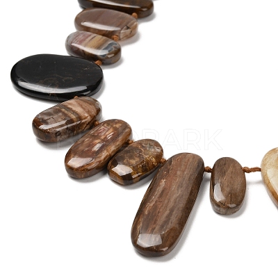 Natural Petrified Wood Beads Strands G-C253-07-1