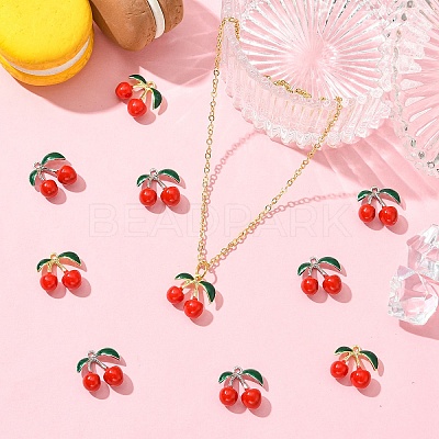 10Pcs 2 Colors Rack Plating Alloy Enamel Pendants FIND-YW0007-10-1