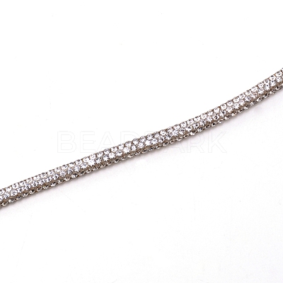 Glass Rhinestone Cords OCOR-WH0065-09-1