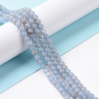 Natural Angelite Beads Strands G-G840-03-4mm-1