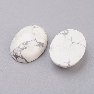 Natural Howlite Flat Back Cabochons G-G741-30x40mm-19-1