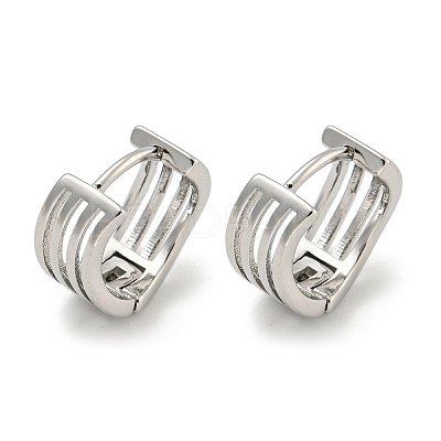Thick Brass Hoop Earrings EJEW-L211-011I-P-1
