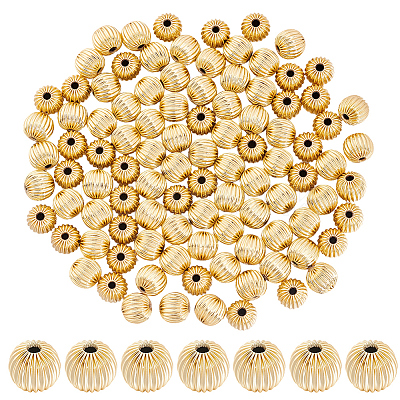 100Pcs  Brass Grooved Beads KK-BBC0028-39-1