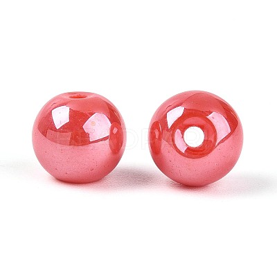 Electroplate Round Glass Beads Strands EGLA-T029-07H-1