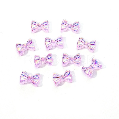 Electroplated Bowknot Resin Cabochons MRMJ-R128-16E-1