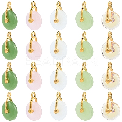 30Pcs 5 Colors Glass Imitation Gemstone Pendants FIND-YW0012-39-1