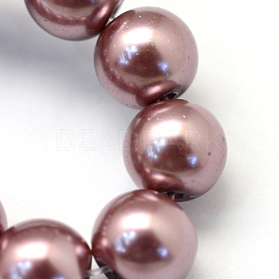 Baking Paint Pearlized Glass Pearl Round Bead Strands X-HY-Q330-8mm-58-1