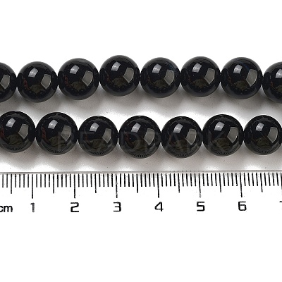Natural Black Onyx Round Bead Strands G-R198-10mm-1