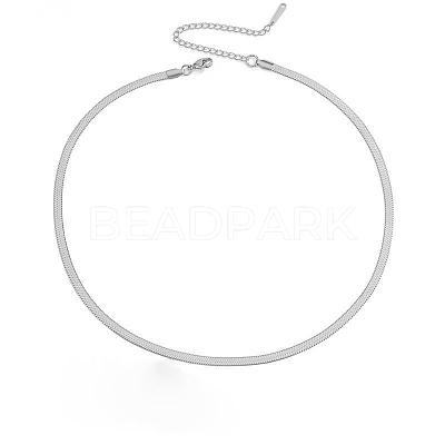 304 Stainless Steel Snake Chain Necklaces for Women WG80FEF-26-1