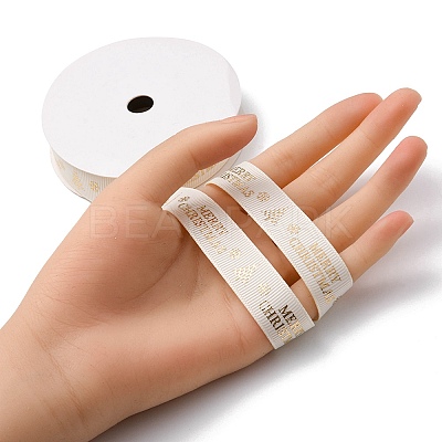 Flat Christmas Theme Polyester Grosgrain Ribbon OCOR-YWC0001-01A-01-1