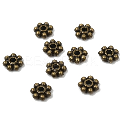 Tibetan Style Alloy Beads Daisy Spacer Beads X-LF1249Y-01AB-RS-1