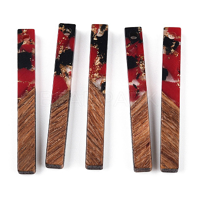 Transparent Resin & Walnut Wood Big Pendants RESI-N039-24A-1