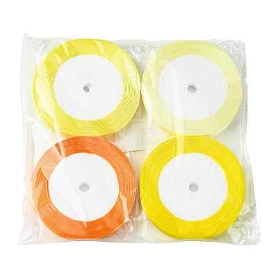 8Rolls 4 Colors Single Face Satin Ribbon OCOR-FS0001-10A-1