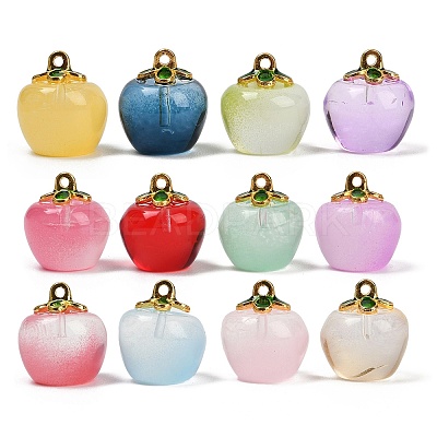 Transparent Glass Apple Pendants DGLA-E004-16A-1
