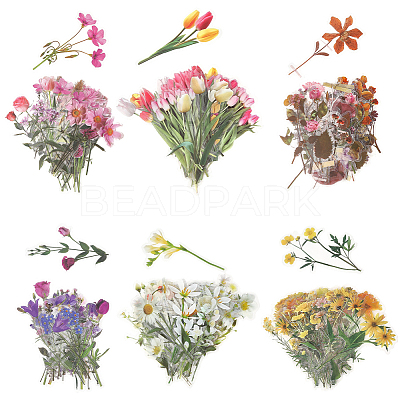 6Bags 6 Styles Waterproof PET Adhesive Waterproof Stickers Set DIY-SP0005-23-1