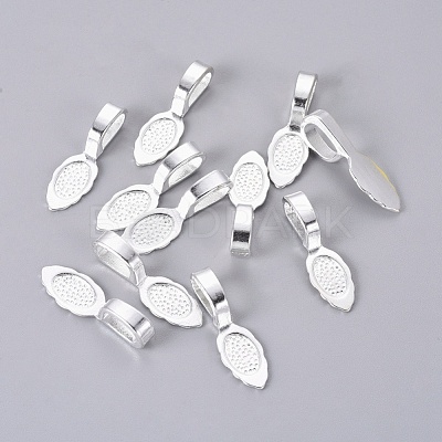 Tibetan Style Alloy Glue-on Flat Pad Bails K0P9R021-1