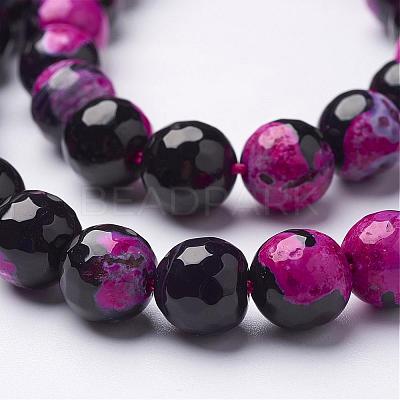 Natural Fire Crackle Agate Beads Strands G-D210-10mm-M1-1