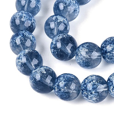 Transparent Half Spray Painted Glass Beads Strands GLAA-Q110-02A-04-1