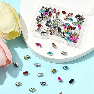 80Pcs 10 Colors Sew on Rhinestone RGLA-FS0001-18-1