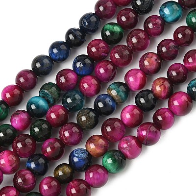 Grade AB Natural Tiger Eye Beads Strands X-G-F591-18-6mm-06-1