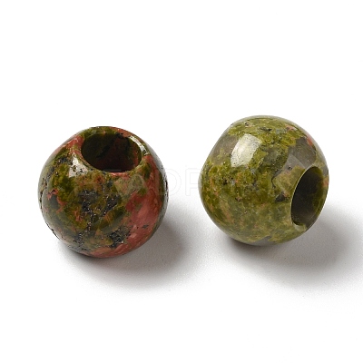 Natural Unakite European Beads G-N342-03K-1