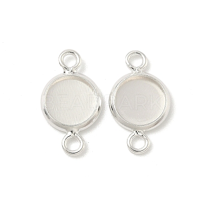 Flat Round Brass Connector Cabochon Settings KK-K414-13G-S-1