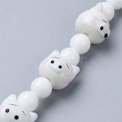 Handmade Lampwork Beads Strands PORC-K002-02D-1