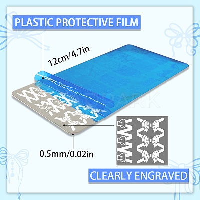 Stainless Steel DIY Nail Art Templates MRMJ-WH0092-050-1