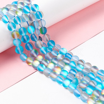 Synthetic Moonstone Beads Strands G-E573-01B-22-1