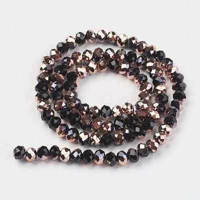 Electroplate Opaque Glass Beads Strands EGLA-A034-P6mm-N01-1