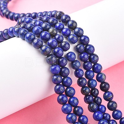 Natural Lapis Lazuli Beads Strands G-G099-6mm-7-1