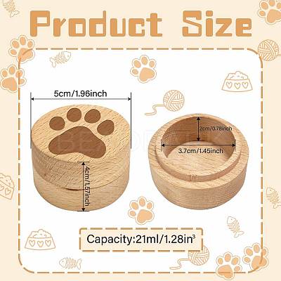 1Pc Beech Wood Engraved Pet Hair Keepsake Boxes CON-CN0001-18A-1