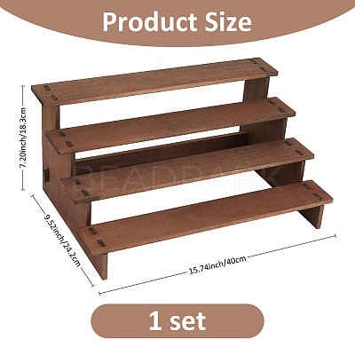 4-Tier Wood Organizer Display Riser Rack ODIS-WH0329-97-1