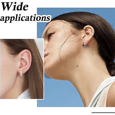 7 Pairs 7 Colors 304 Stainless Steel Chunky Huggie Hoop Earrings with Enamel for Women EJEW-DC0001-19-1