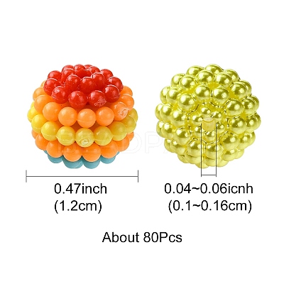 80Pcs 14 Styles Imitation Pearl Acrylic Beads OACR-FS0001-63-1