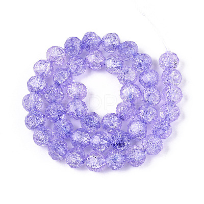 Transparent Crackle Glass Beads Strands GLAA-N053-8mm-05-1