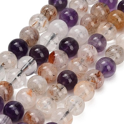 Natural Black Gold Rutilated Quartz Beads Strands GG-CBAC678-A02-6mm-1