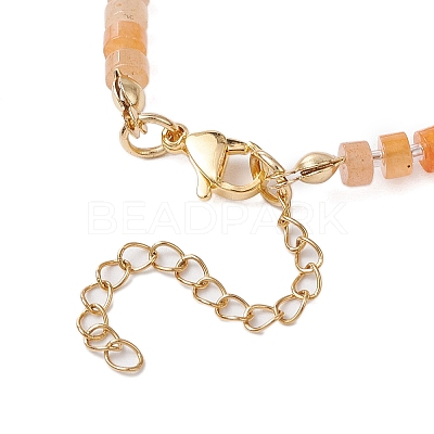 Natural Red Aventurine Beads Link Bracelets for Women Men BJEW-JB11467-05-1