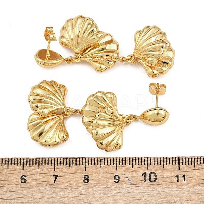 304 Stainless Steel Dangle Stud Earrings EJEW-P325-05C-G-1