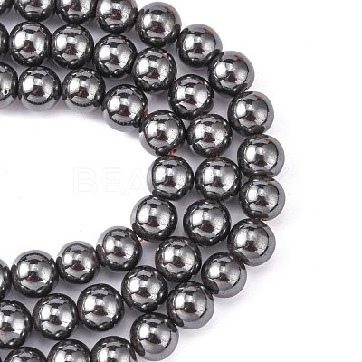 Magnetic Synthetic Hematite Beads Strands X-G-Q893-12mm-1