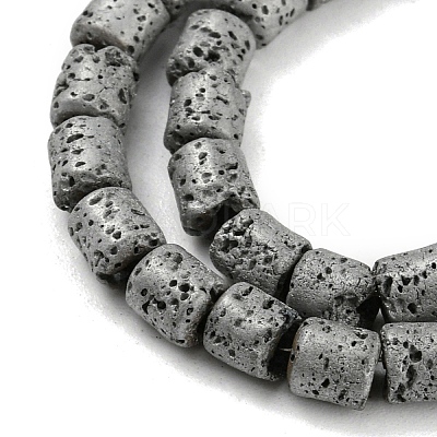 Electroplated Natural Lava Rock Beads Strands G-Z032-J04-12C-1