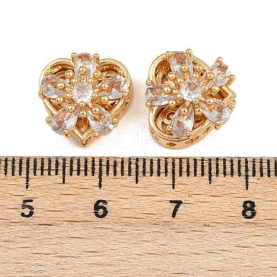 Brass Micro Pave Cubic Zirconia Beads KK-F910-08G-02-1