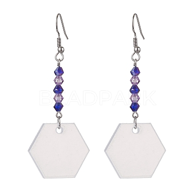 Blank Acrylic Dangle Earrings EJEW-JE05665-04-1