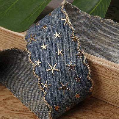 Star Bronzing Denim Polyester Ribbon PW-WGCF3C2-02-1