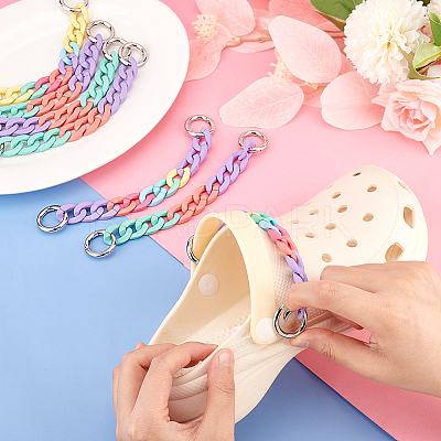 Acrylic Curban Link Shoe Decoration Chain AJEW-PH0011-09-1