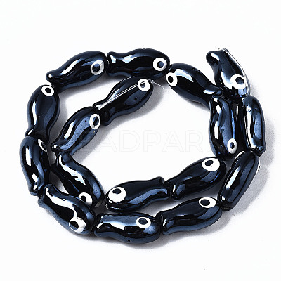 Handmade Porcelain Ceramic Beads Strands X1-PORC-T006-03A-1