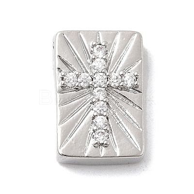 Brass Micro Pave Cubic Zirconia Beads KK-A277-20P-1