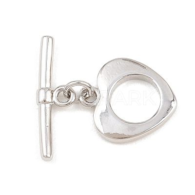 Heart Brass Toggle Clasps KK-G548-43P-05-1