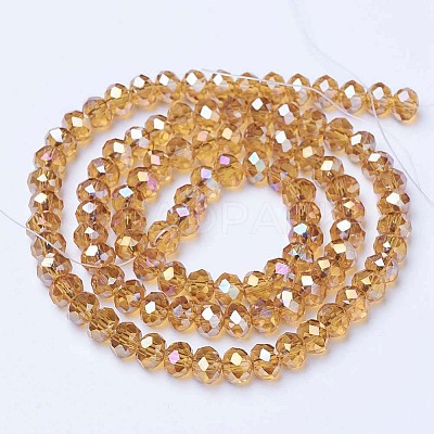 Electroplate Glass Beads Strands X-EGLA-A034-T8mm-B05-1