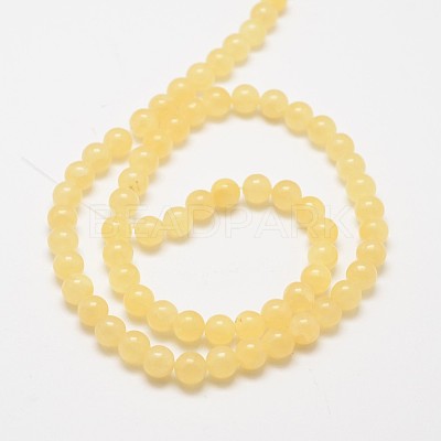 Natural Yellow Jade Bead Strands G-K121-01-10mm-1